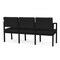 Lesro Lenox Steel 3 Seater with Center Arms, Black Seat, Black Back, 64.5 W 24.5 L 32 H LS3103 - alternate 3